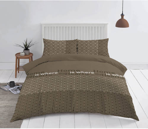 Zydante Swisstech Cotton Rich Collection - Dekbedovertrek - Home Is Home - Zand