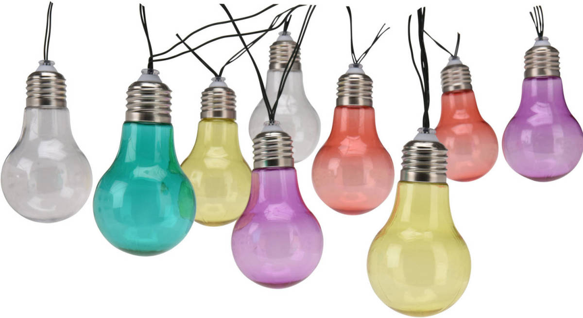 Pro Garden Buiten Feestverlichting Solar Met 10 Gekleurde Lampjes 2 Meter Lichtsnoer - Lichtsnoer Voor Buiten