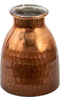 Clayre & Eef Vaas Ø 15*20 Cm Koperkleurig Glas Decoratie Vaas Decoratie Pot Koperkleurig Decoratie Vaas Decoratie Pot
