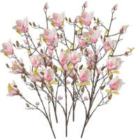 Shoppartners 6x Roze Kunst Magnolia Tak 105 Cm - Kunstbloemen
