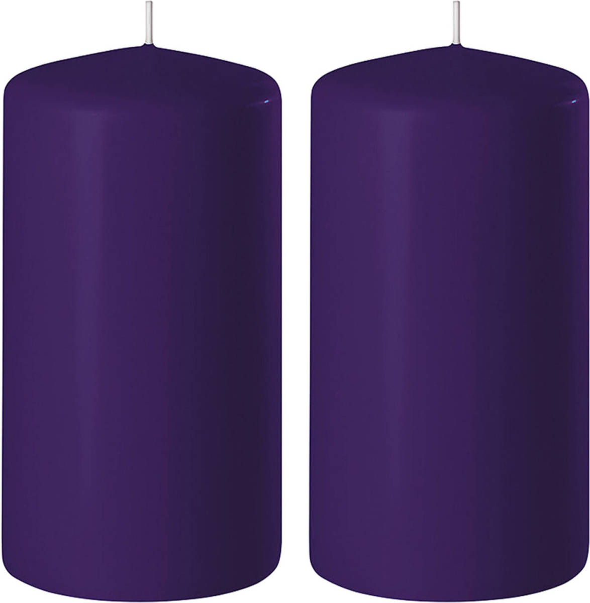 Shoppartners 2x Kaarsen Paars 6 X 8 Cm 27 Branduren Sfeerkaarsen - Stompkaarsen