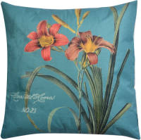 Clayre & Eef Sierkussen 43*43*4 Cm Meerkleurig Synthetisch Vierkant Kussenhoes Met Kussenvulling Blauw Kussenhoes Met