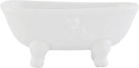 Clayre & Eef Zeepbakje Badkuip 63034 14*7*6 Cm Wit Keramiek Ovaal
