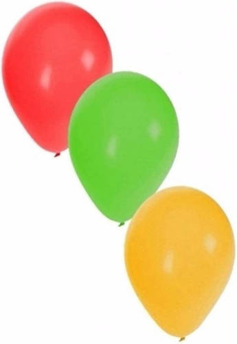 Shoppartners Ballonnen Rood/geel/groen 45x Stuks - Ballonnen