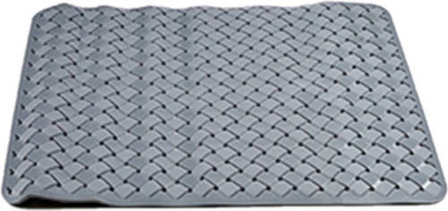 Dobeno Badmat/douchemat Anti-slip Steengrijs Geweven Patroon 50 X 50 Cm - Badmatjes