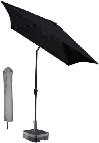 Kopu ® Rechthoekige Parasol Bilbao 150x250 Cm Met Hoes - Black