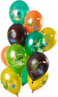 Folat Ballonnen Dino's Metallic Junior 30 Cm Latex 12 Stuks