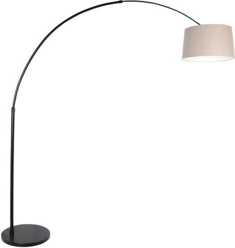 Steinhauer Vloerlamp Sparkled Light 9830 Zwart Kap Grof Linnen Grijs