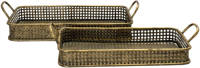 Clayre & Eef Koperkleurig Dienblad (Set Van 2) 56*28*11 / 51*24*10 Cm 6y4548