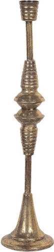 Clayre & Eef Kandelaar Ø 10*48 Cm Bruin Metaal Kaarsenstandaard