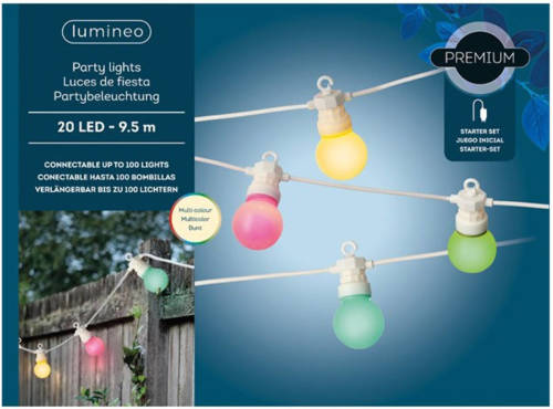 Decoris Feestverlichting Lichtsnoer Gekleurde Lampbolletjes 950 Cm - Binnen/buiten Verlichting - Led Lampjes