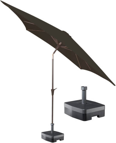 Kopu ® Vierkante Parasol Malaga 200x200 Cm Met Voet - Antraciet