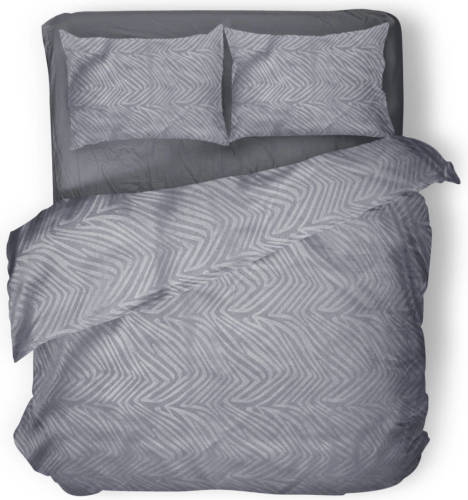 Elegance Dekbedovertrek Embossed Zebra - Anthracite 240x200/220cm