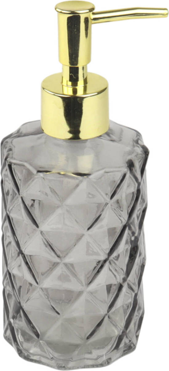 Orange85 Zeeppompje - Vrijstaand - 330 Ml - Antraciet En Goud - Glas - Badkamer - Accessoires