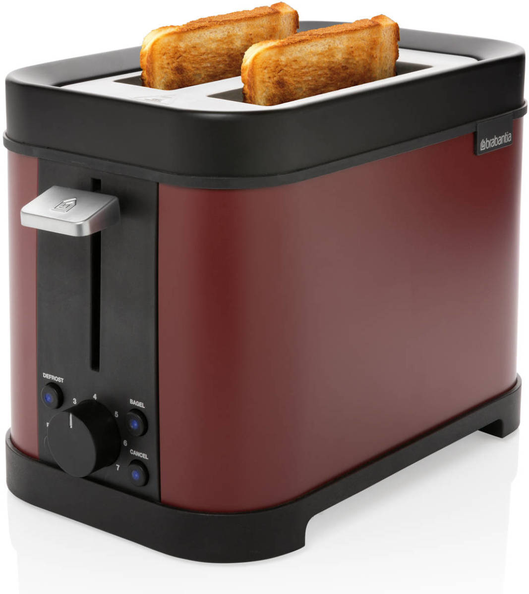 Brabantia D2-2rd Broodrooster - Extra Brede Sleuven - 7 Roosterstanden - Rood