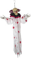 Shoppartners Halloween - Hangdecoratie Pop Horror Clown Wit Met Lichtgevende Ogen 90 Cm - Halloween Poppen