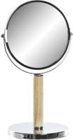 Shoppartners Badkamerspiegel / Make-up Spiegel Rond Dubbelzijdig Metaal Zilver D19 X H34 Cm - Make-up Spiegeltjes