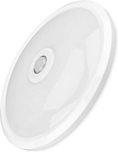 BES LED Led Plafondlamp Met Sensor - Brinton Sensin - 15w - Helder/koud Wit 6500k - Rond - Mat Wit - Aluminium