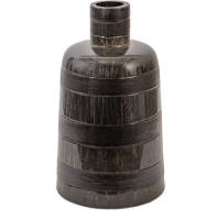 Clayre & Eef Vaas Ø 15*25 Cm Zwart Glas Decoratie Vaas Decoratie Pot Zwart Decoratie Vaas Decoratie Pot
