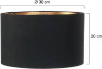 Anne Lighting Lampenkap - Gladde Stof - Gouden Binnenzijde - Kap Ø30 Cm - 20 Cm Hoog - Zwart
