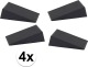 Shoppartners 4x Deurstopper / Deurwig Rubber - Zwart - 16 Mm - Wig