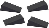 Shoppartners 4x Deurstopper / Deurwig Rubber - Zwart - 16 Mm - Wig