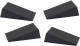 Shoppartners 4x Deurstopper / Deurwig Rubber - Zwart - 16 Mm - Wig