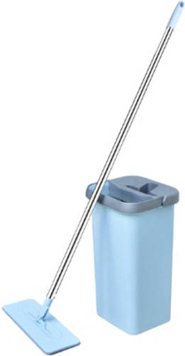 Benson - Clean Flat Mop - Eenvoudig Schoonmaken - Blauw