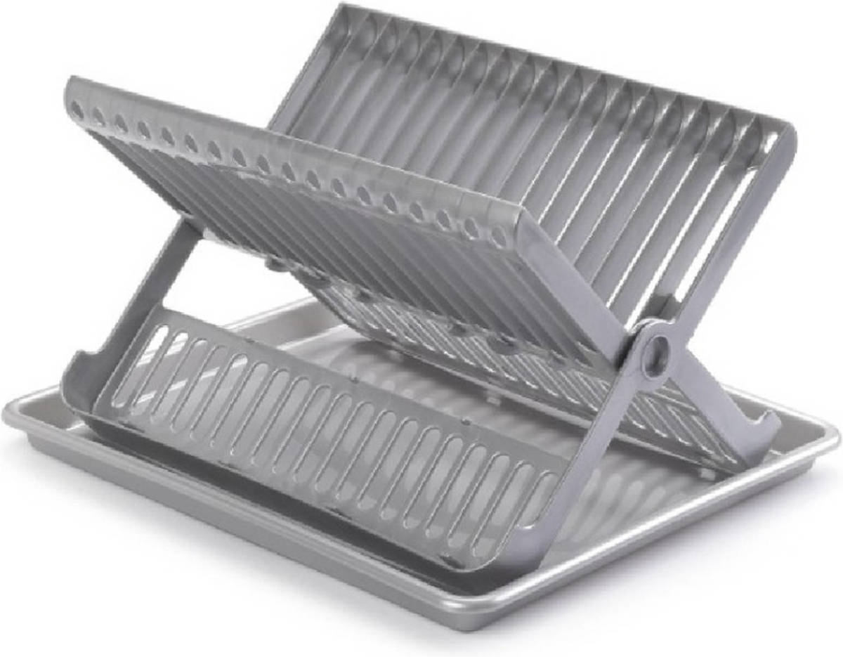 Forte Plastics Zilver Afdruiprek 2-laags Met Lekbak 37 X 33 X 21 Cm - Afdruiprekken
