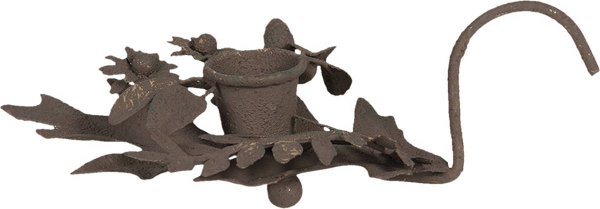 Clayre & Eef Kandelaar 13*9*3 Cm Bruin Ijzer Kaarsenstandaard
