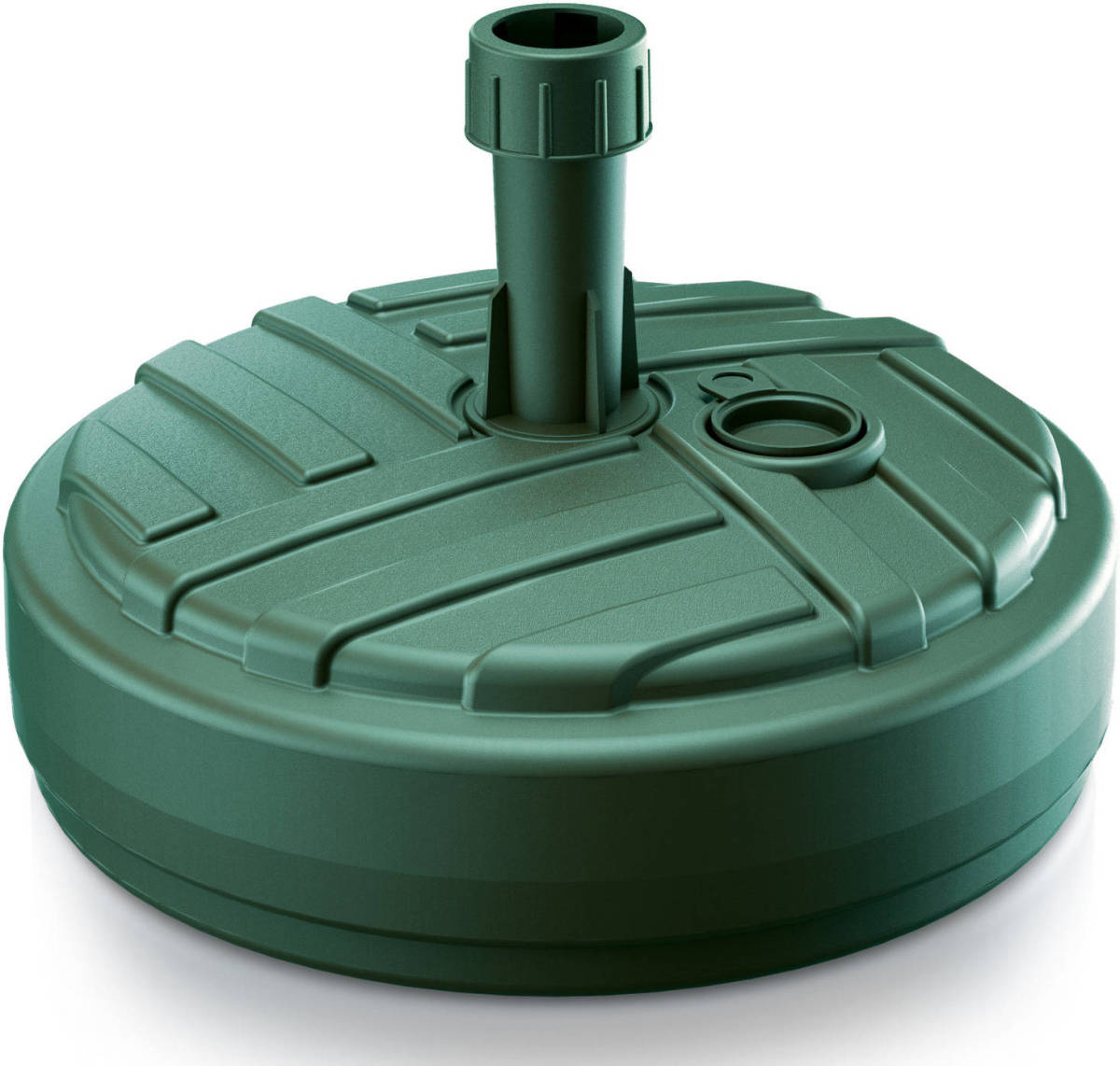 Shoppartners 1x Stuks Ronde Kunststof Parasolvoeten Groen 10 Liter - Parasolvoeten