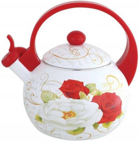 KINGHOFF 3700 Fluitketel - Emaille Rood 2 - 2 Liter