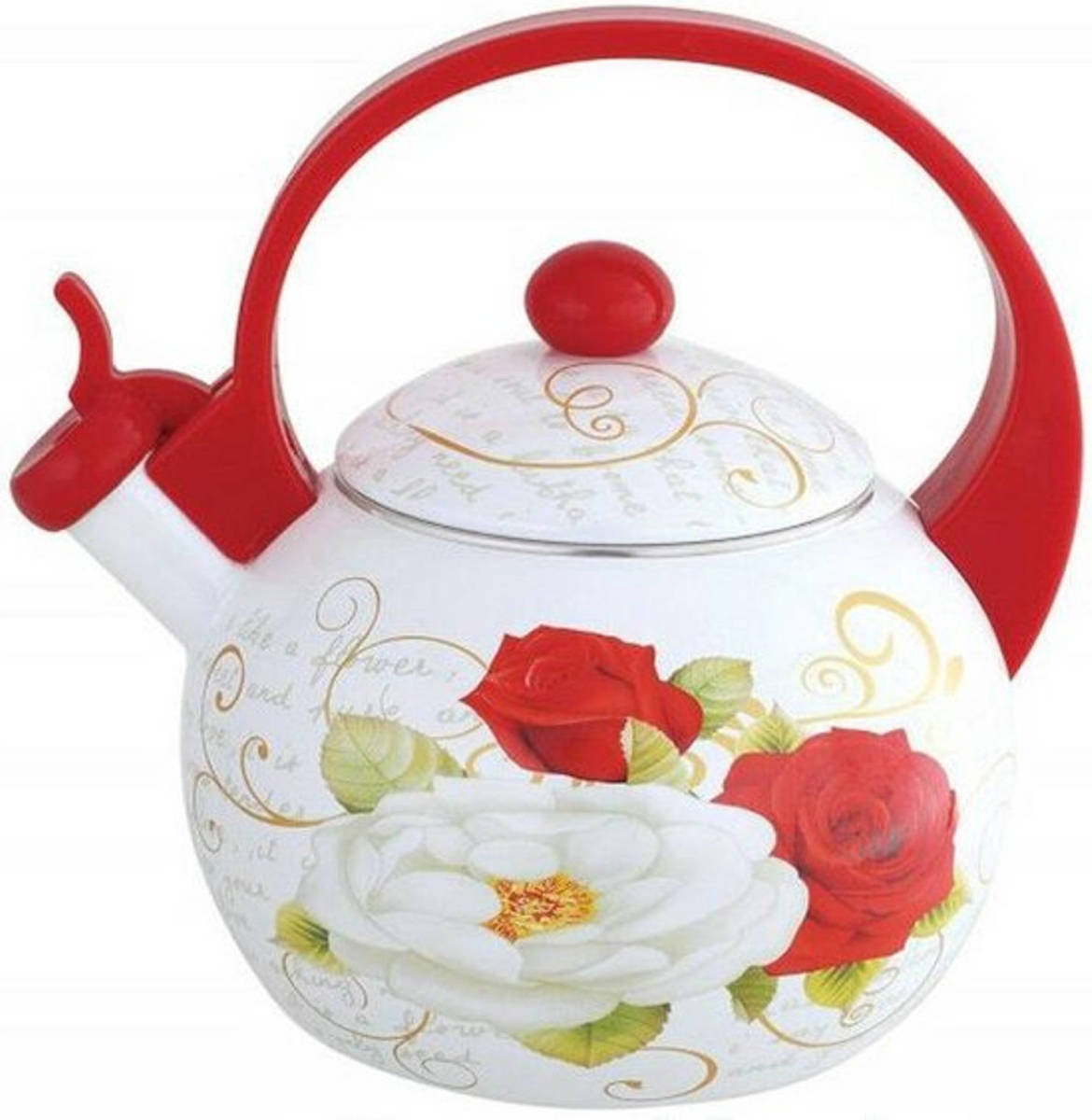 KINGHOFF 3700 Fluitketel - Emaille Rood 2 - 2 Liter