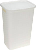 Shoppartners Wasmand Rotan Met Deksel Wit 60 Liter - Wasmanden
