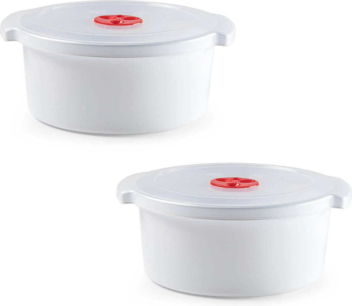 Forte Plastics Set Van 2x Stuks Magnetron Voedsel Opwarm Container/schaal Van 3 Liter 25 X 23 X 10 Cm - Magnetrondeksel