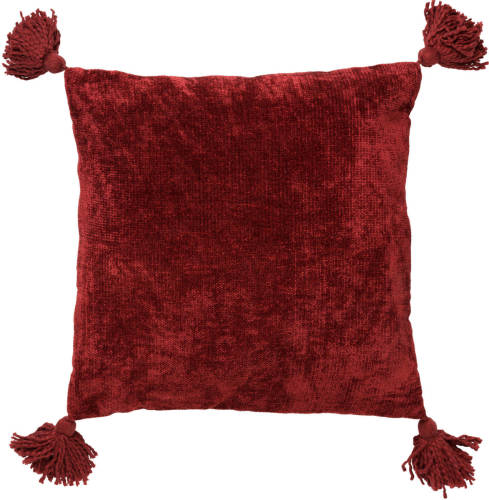 Dutch Decor Nino - Sierkussen Van Katoen 45x45 Cm Merlot - Rood - Rood