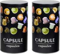 Shoppartners Set Van 2x Stuks Koffie Voorraadbussen/bewaarblikken Metaal 11 X 19 Cm - Voorraadblikken