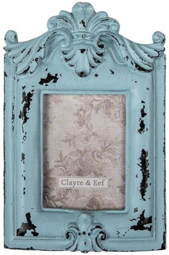 Clayre & Eef Blauwe Fotolijst 9*1*14 Cm / 5*8 Cm 2f0889