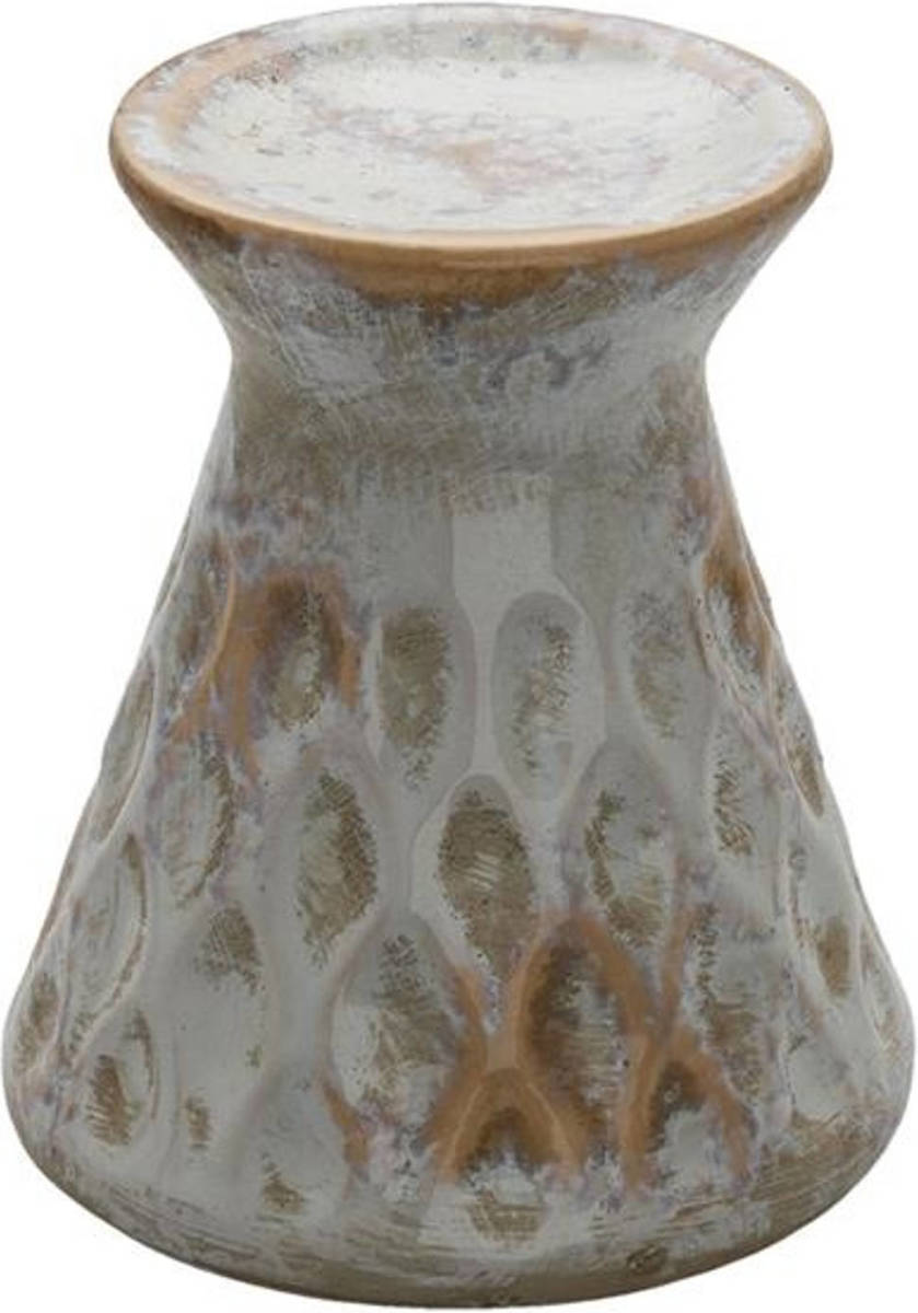 Clayre & Eef Grijze Kandelaar Ø 14*16 Cm 6ce1326