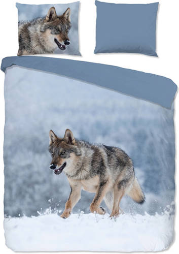 Good Morning Goodmorning Dekbedovertrek Sneeuw Wolf Grijs-2-persoons (200 X 200/220 Cm)