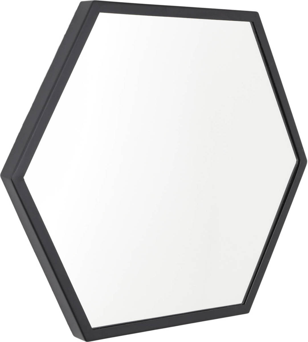 Loft42 Wandspiegel Zeshoek Medium - Zwart - 46x41