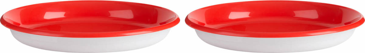 Trudeau Borden Leon Plat 21 Cm Polypropyleen Rood/wit 2 Stuks
