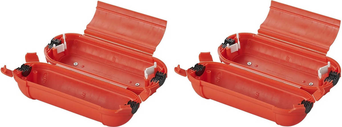 Pro Plus 2x Stekkersafes / Veiligheidsboxen Stekkerverbindingen Ip44 Kunststof Rood 21 X 8 X 8,5 Cm - Stekkersafe