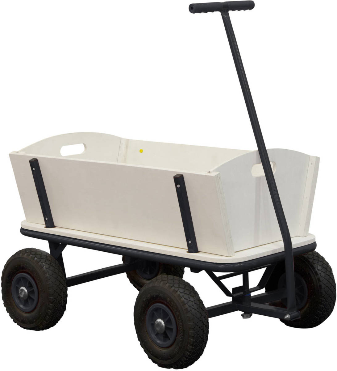 Sunny Billy Beach Wagon / Bolderkar Van Blank Hout Bolderwagen Met Luchtbanden In Antraciet