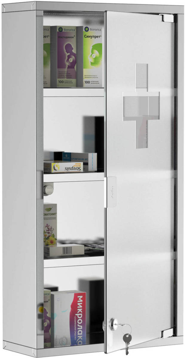 Zenzee Medicijnkastje Met Spiegel - Kasten - Spiegelkast - Rvs - B30 X D12 X H60 Cm