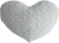 Atmosphera Pluche Kussen Hart Wit 28 X 36 Cm - Sierkussens