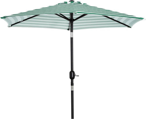 GardenGoodz Zonnescherm - Parasol - Balkon Parasol - Met Handslinger - Knikbaar - Groene Strepen - Ø2,27 X 2,25 H M