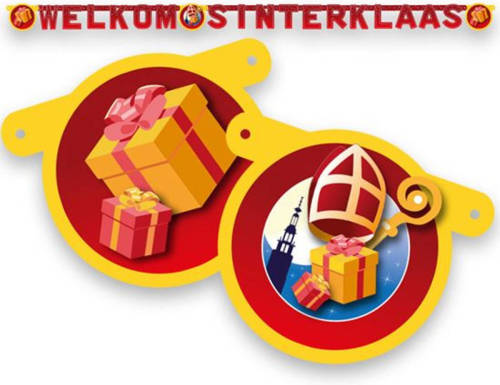 Witbaard Wenslijn 'Welkom Sinterklaas' 210 Cm Rood/geel