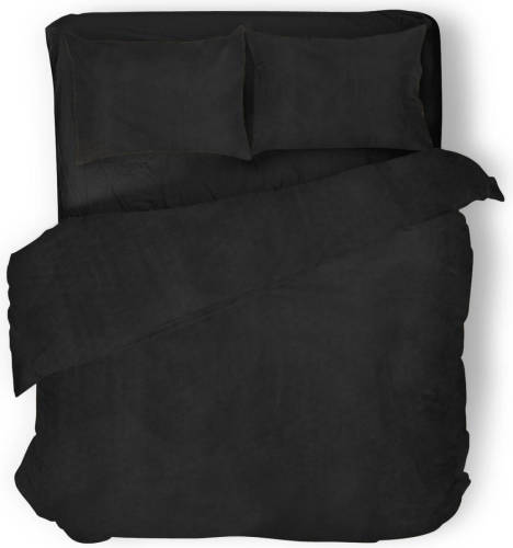 Elegance Dekbedovertrek Velvet Uni - Black 200x200/220cm