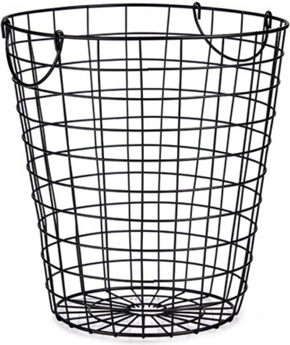 Yourstockshop 1x Stuks Draadmand/wasmand Metaal Zwart 30 X 30 Cm - Opbergmanden